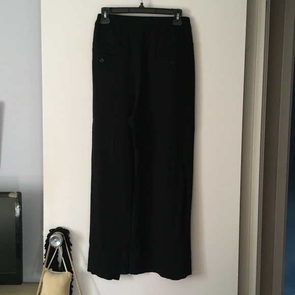 ANN DEMEULEMEESTER Black Wide Slit Leg Drapey Viscose Pants 34 - Picture 5 of 7